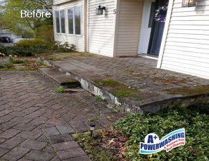 Power Washing Pavers Before