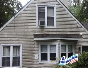 Power Washed Front Siding Before