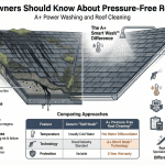 Pressure-free roof cleaning infographic